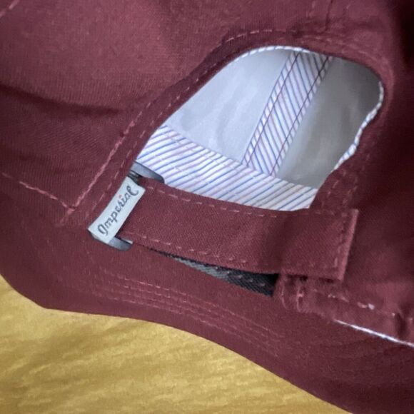 Whisper Rock Golf Hat Cap Burgundy Strapback Logo Patch Imperial Adjustable - Picture 5 of 7